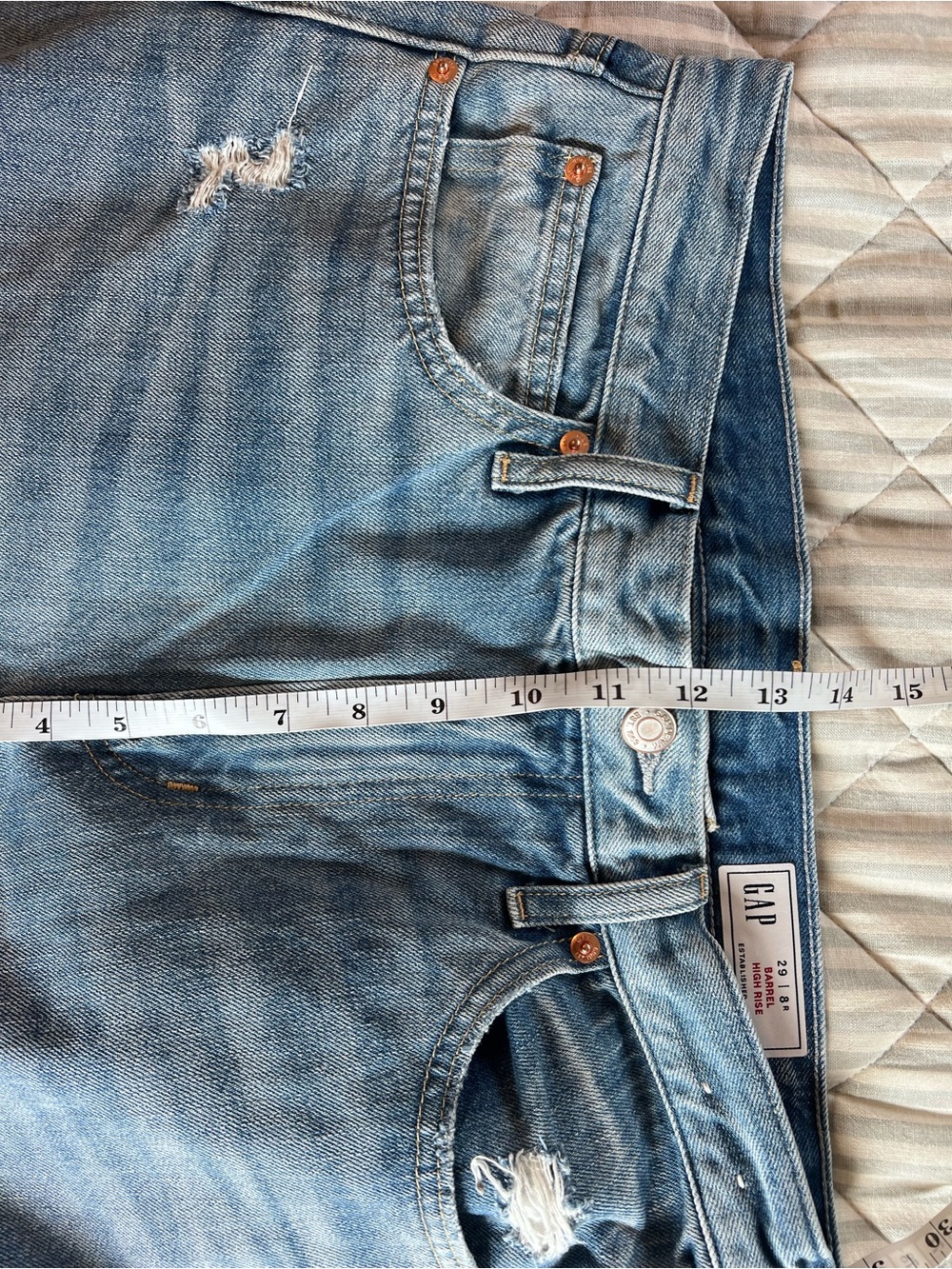 Women’s Gap Distressed Wide-Leg Barrel Jeans Size 29 - Picture 11 of 13